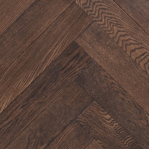 Wood Bee Herringbone Дуб Шоколад браш матовый Chocolate, UV-лак gloss 5-9% (левая) (фото 1)